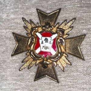 1950s vintage CORO Large HERALDIC SHIELD Brooch- Early Coro Jewelry